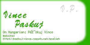 vince paskuj business card